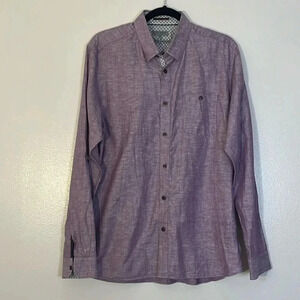 Ted Baker London | Linen & Cotton button down long sleeve shirt Men’s size 5 XL